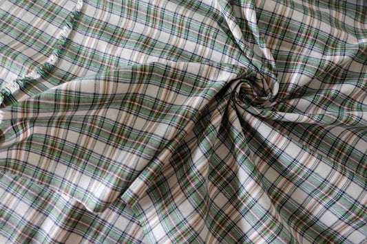 Green Yarn-Dyed Cotton Plaid — 3.28 yd