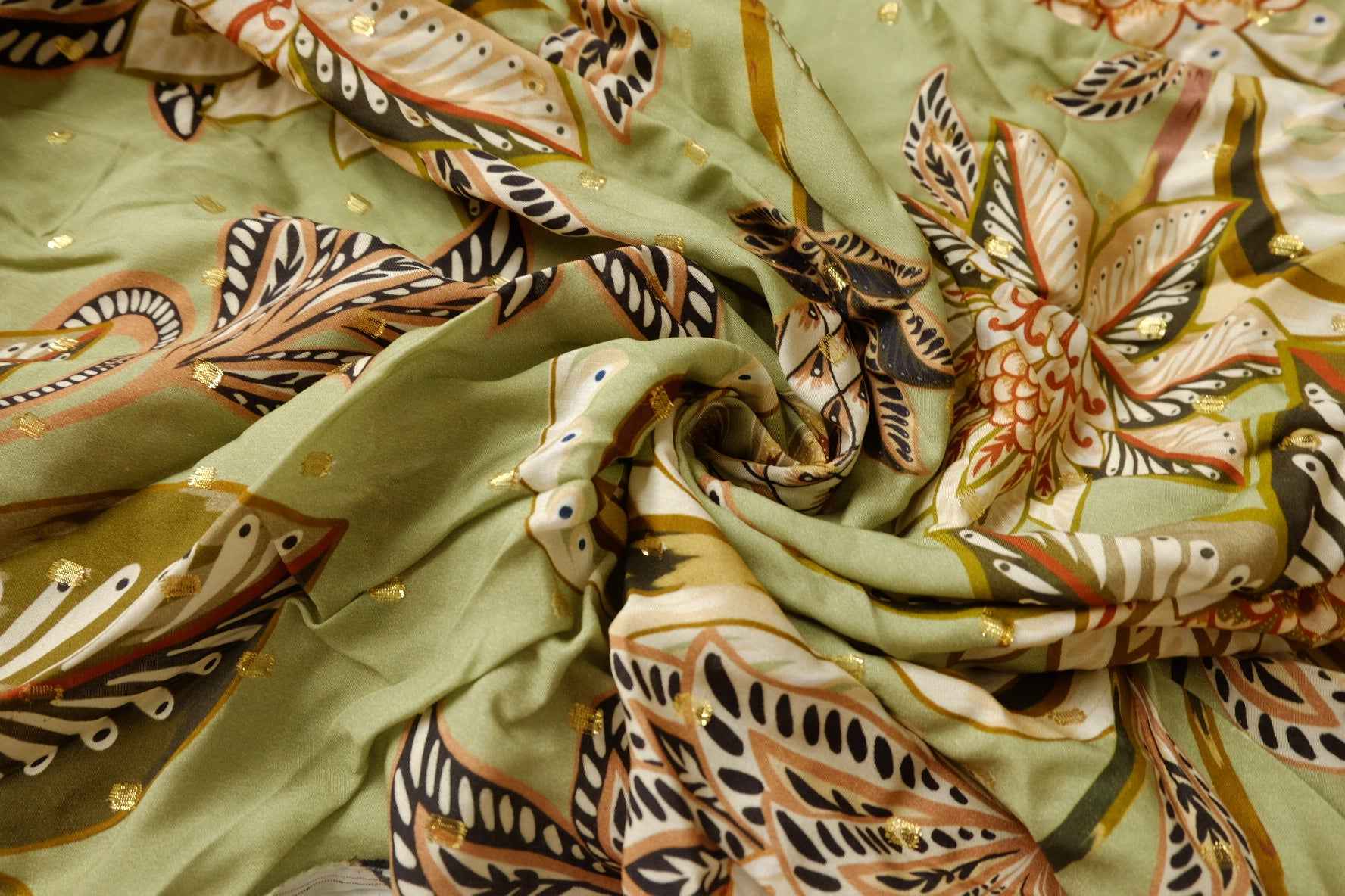 Farm Rio Deadstock Metallic Rayon Dress Fabric - 3.28 yd
