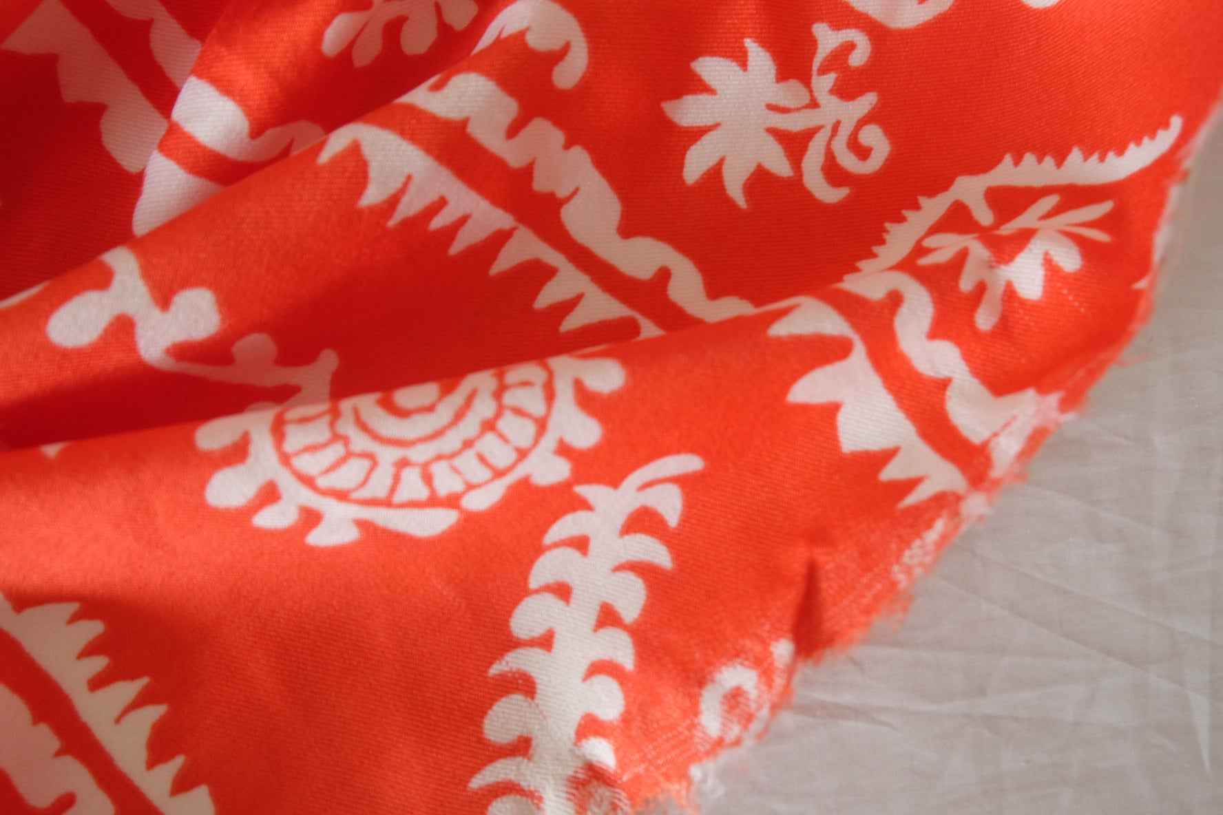 Orange Twill Rayon Challis — 3.28 yd