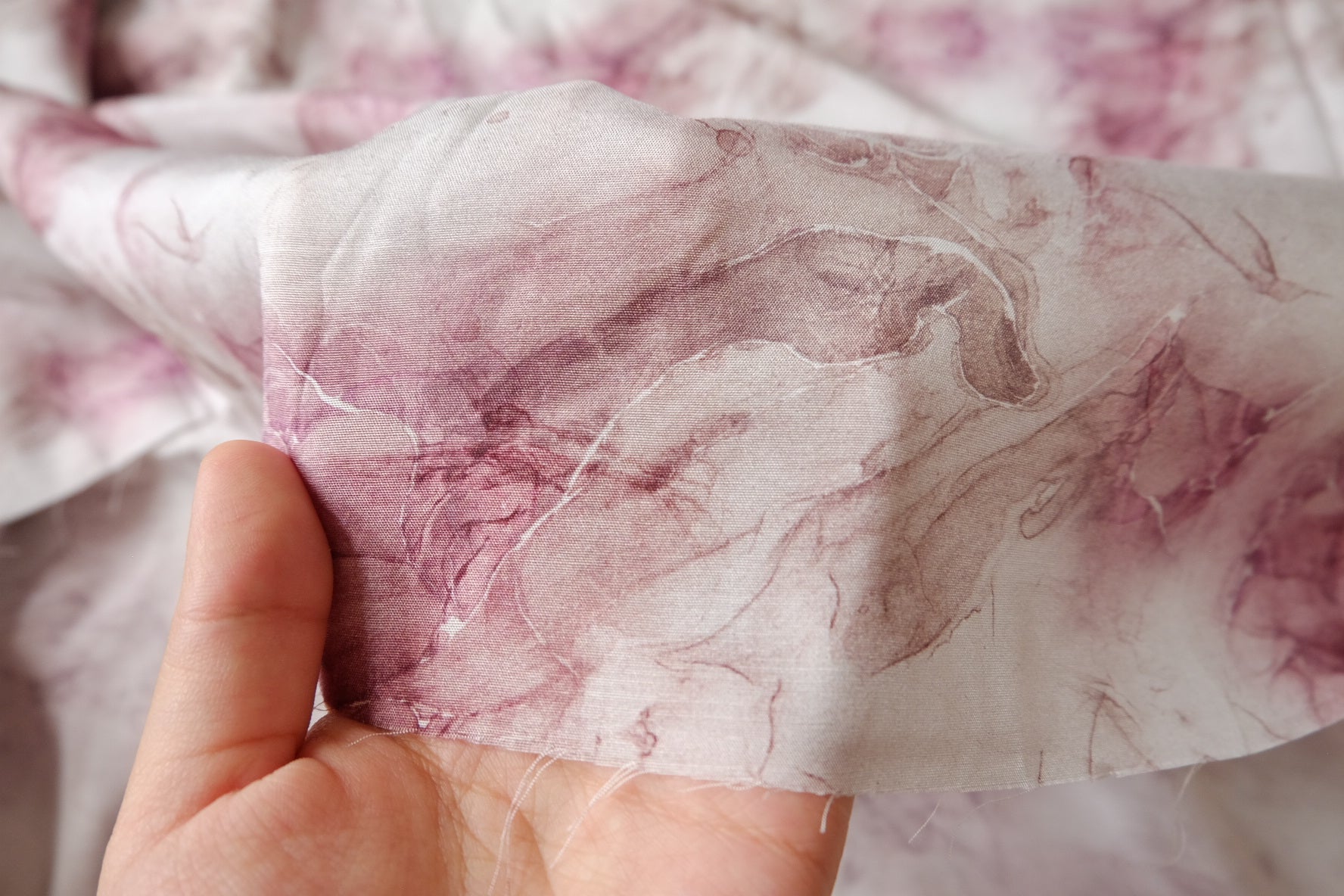 Mauve Ink-Wash Cupro Fabric - 3.28 yd