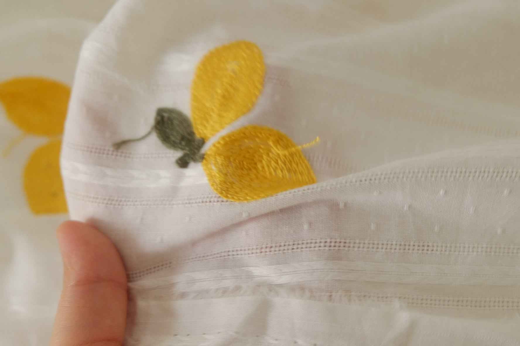Embroidered Lemons Jacquard Cotton – 1.6 yd