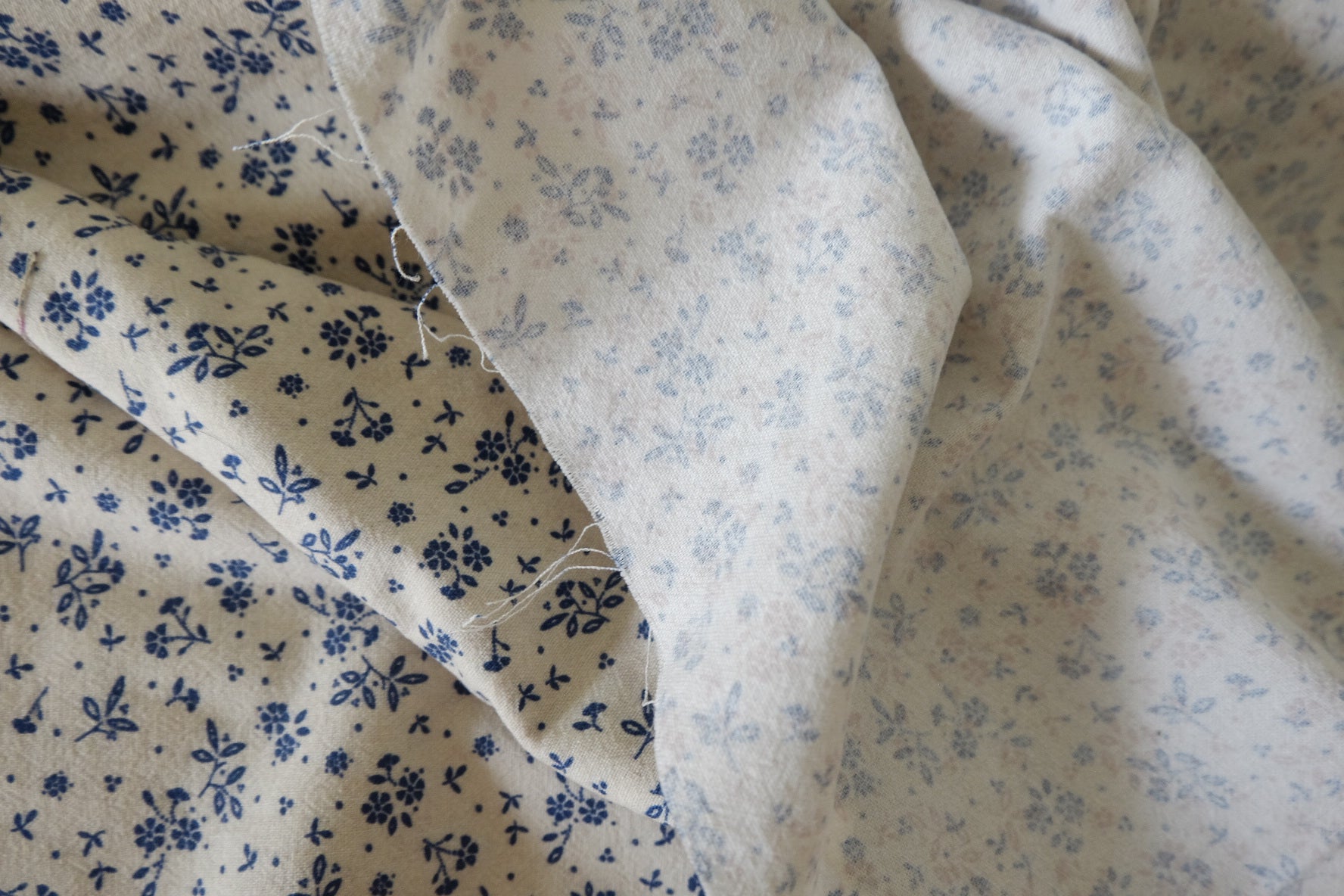 Sandwashed Floral Linen Cotton Fabric – 2.2 yd