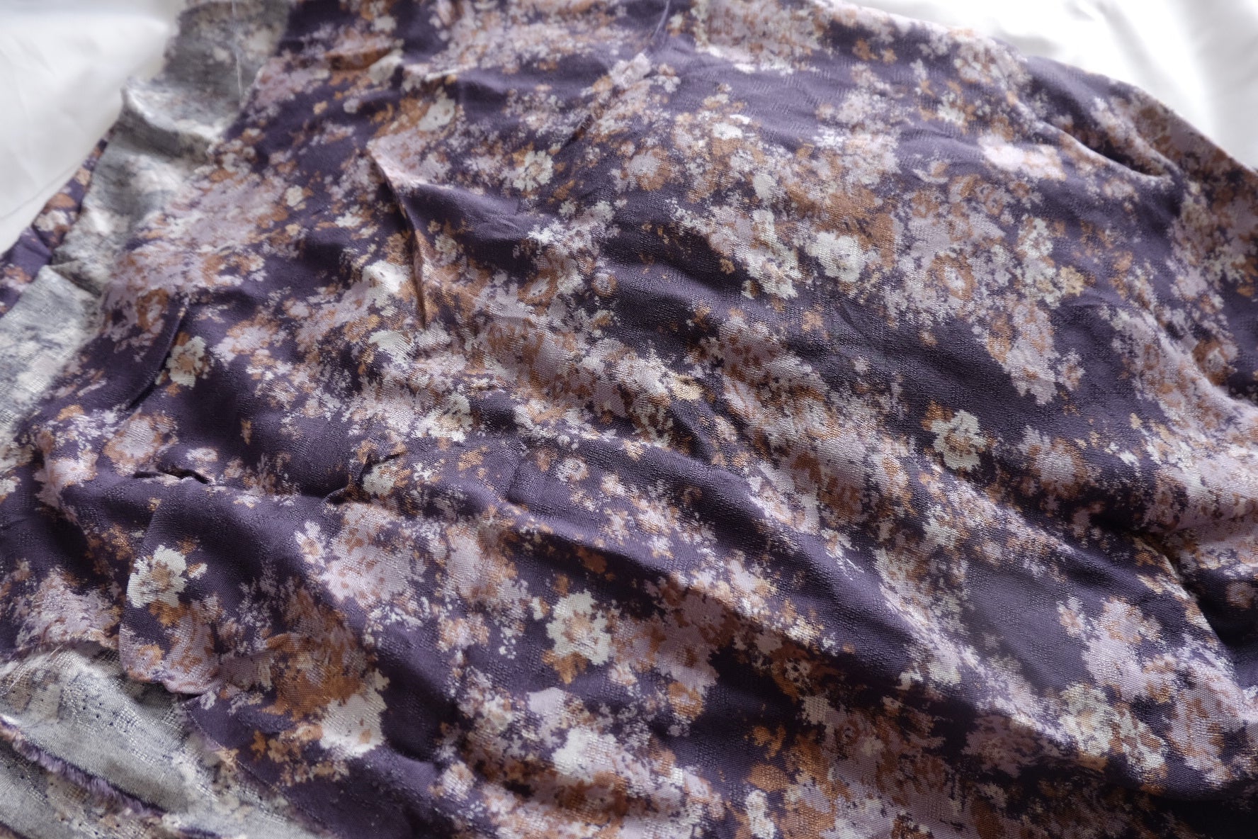 Smoky Purple Jacquard Rayon Challis Fabric - 2.73 yd