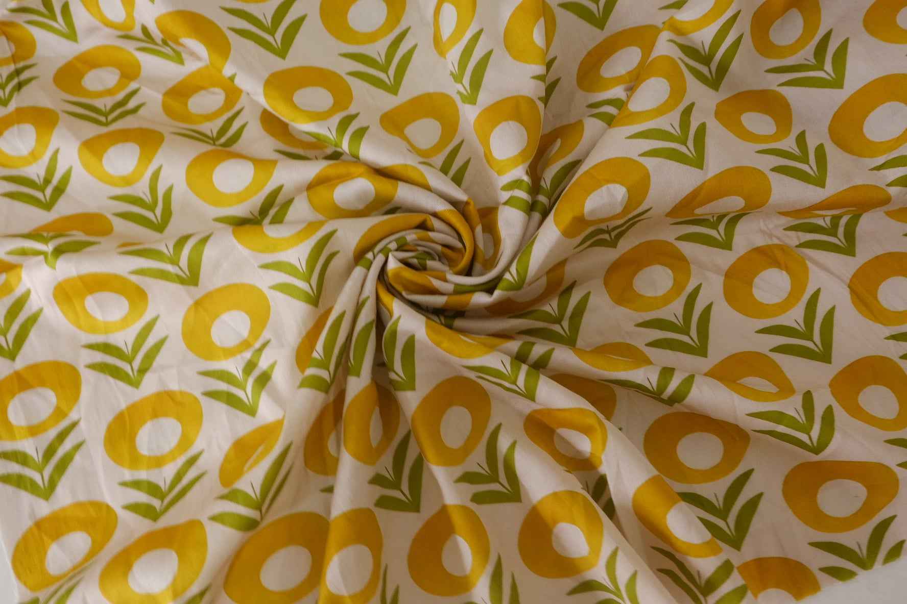 Mustard Mod Floral 80s Cotton Sateen – 3.3 yd