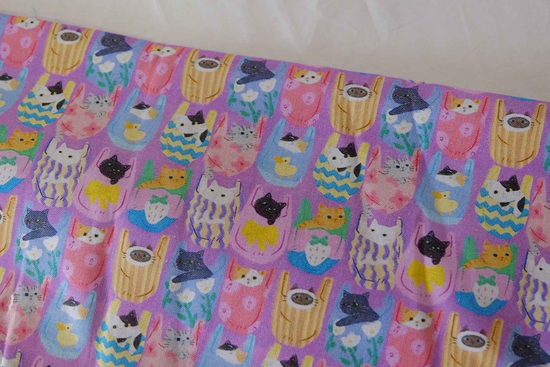 Playful Cat Cotton Fabric – 2.2 yd