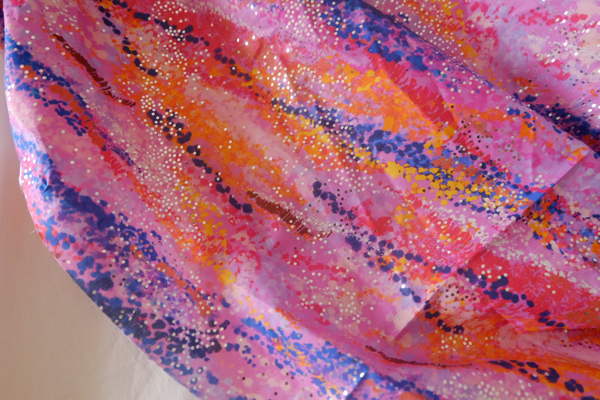 Pink Stardust Foil Cotton Lawn – 1 yd