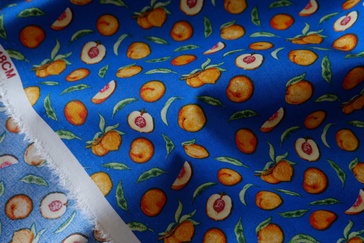Cobalt Blue Peach Orchard Cotton Poplin – 3.28 yd