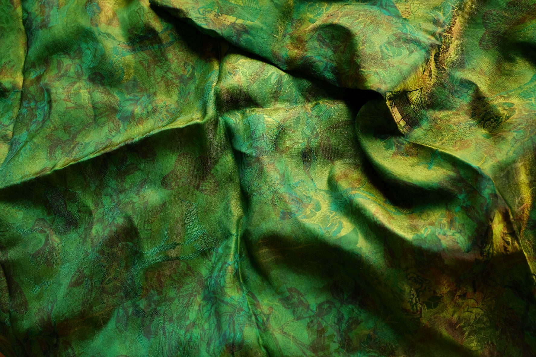 Iridescent Green Jacquard Polyester – 2.2 yd
