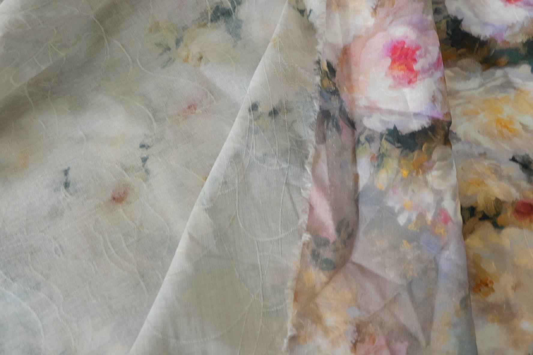 Misty Peony Jacquard Cotton – 3.3 yd