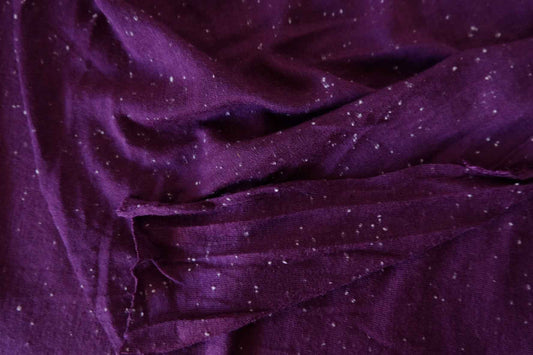 Plum Purple Snowflake Cotton Jersey Knit Fabric – 2.2 yd