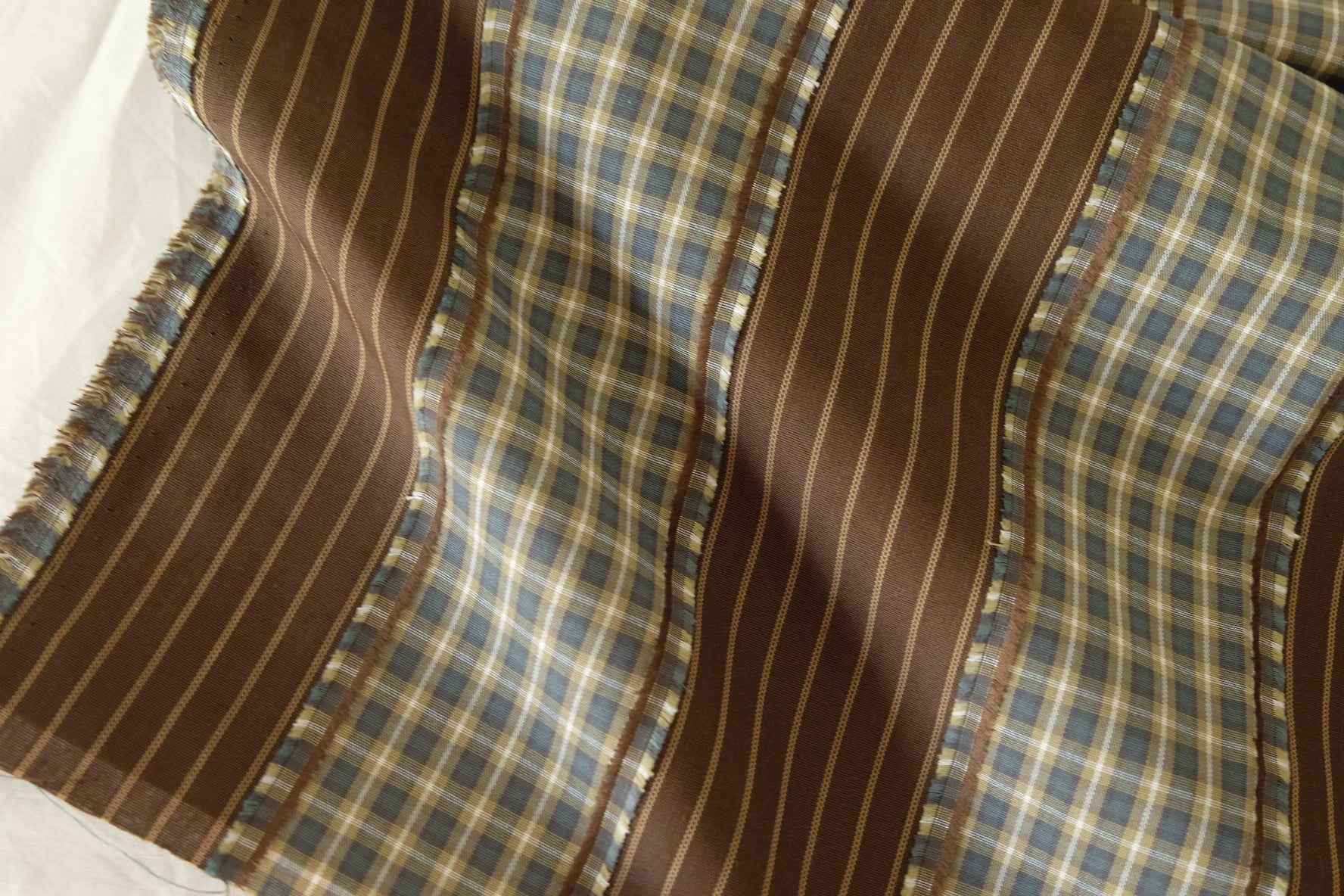 T/C Blend Plaid & Stripe Patchwork Fabric – 2.2 yd