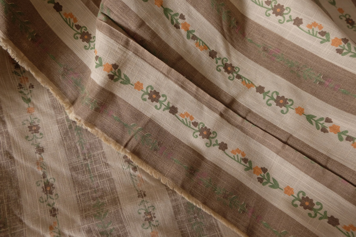 Vintage Meadow Floral Stripe Cotton Linen – 2.2 yd