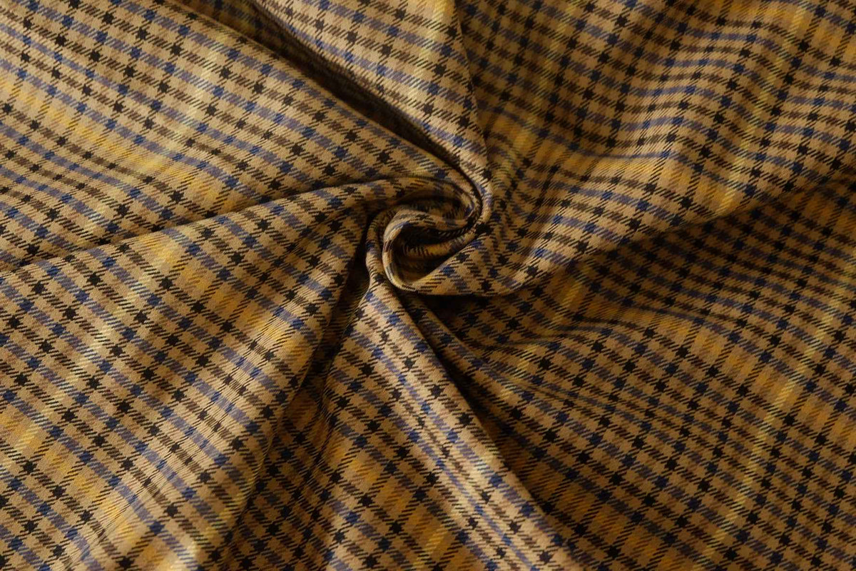 Vintage Brown Stretch Plaid Suiting — 2.73 yd