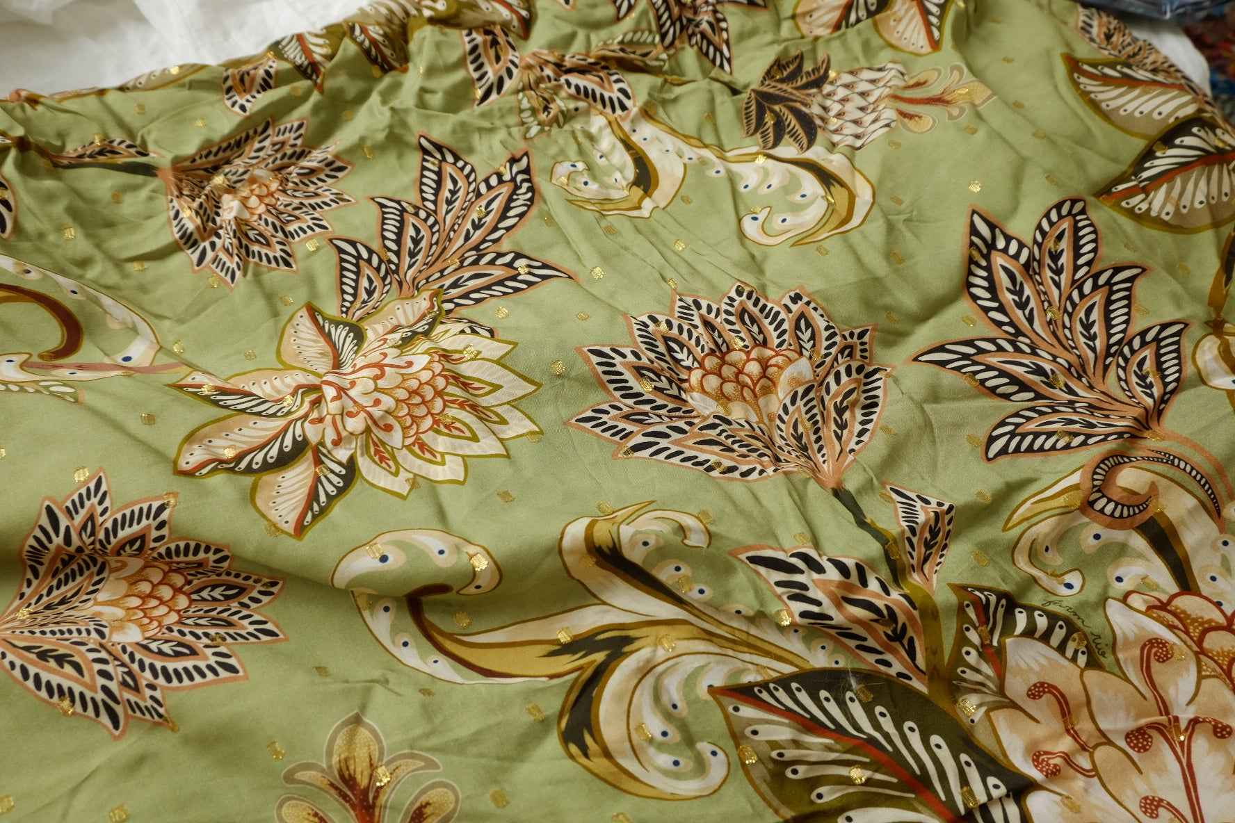 Farm Rio Deadstock Metallic Rayon Dress Fabric - 3.28 yd