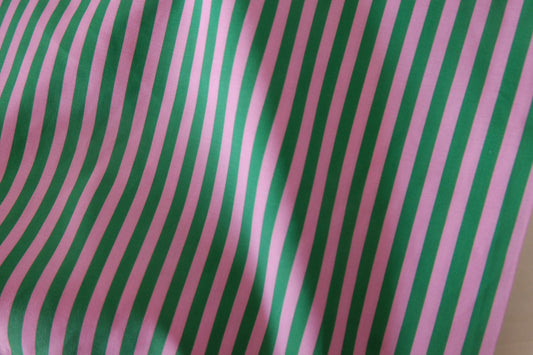 Pink & Green Candy Stripe Cotton Poplin – 2.2 yd / 3.3 yd