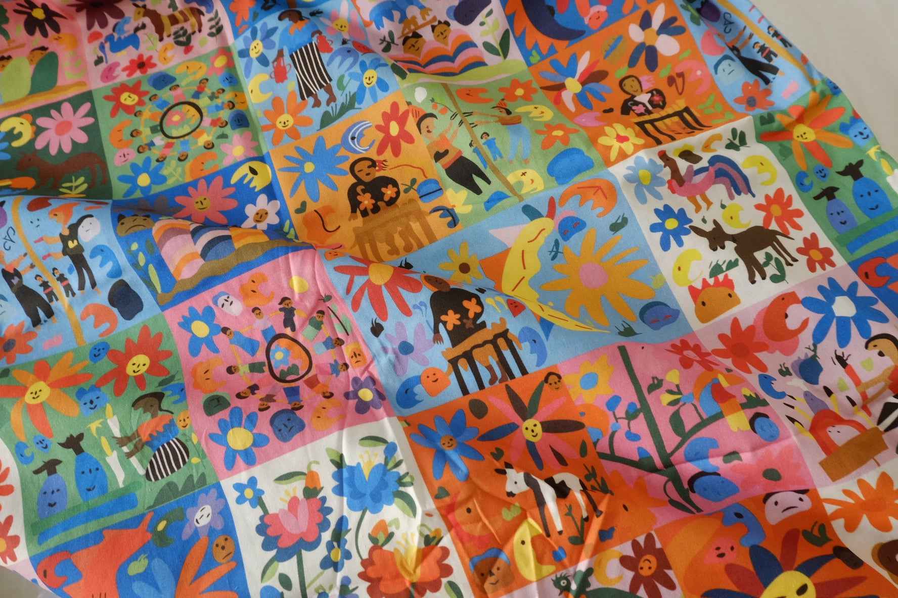 Colorful Story Patchwork Cotton Poplin Fabric