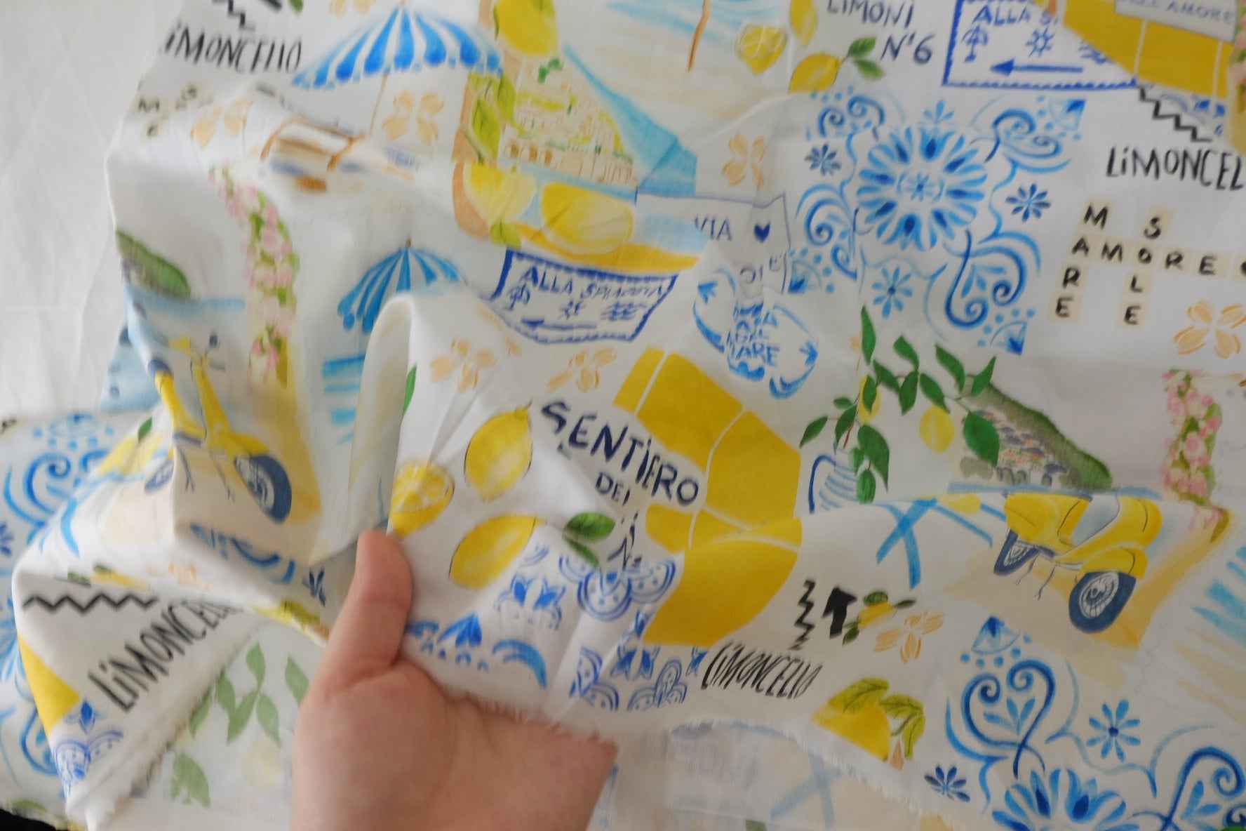 Amalfi Lemon Holiday Cotton Fabric – 3.3 yd