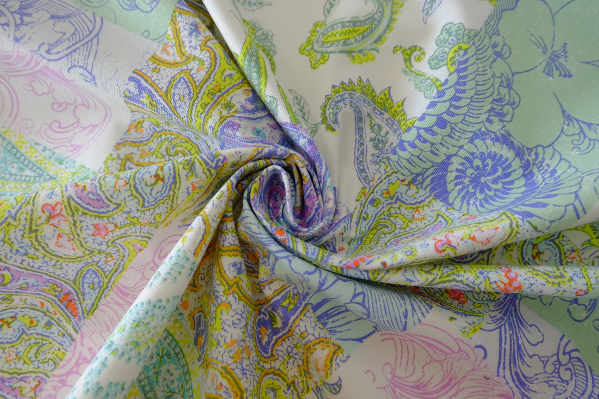 Pastel Paisley Printed Cotton Denim – 2.19 yd