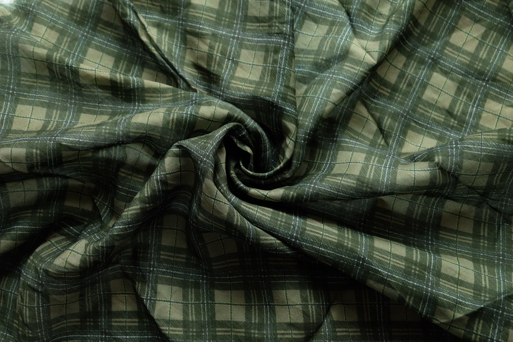 Olive Plaid Cupro – 2.1 yd