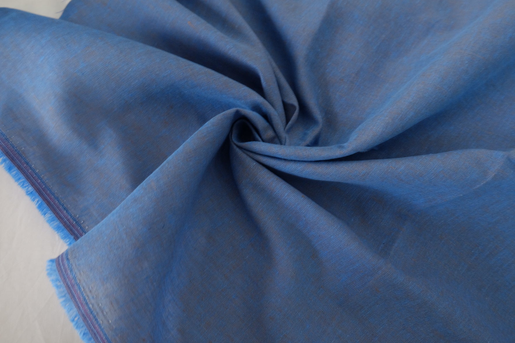 Indigo Mist Color Woven Linen Cotton Fabric – 2.2 yd