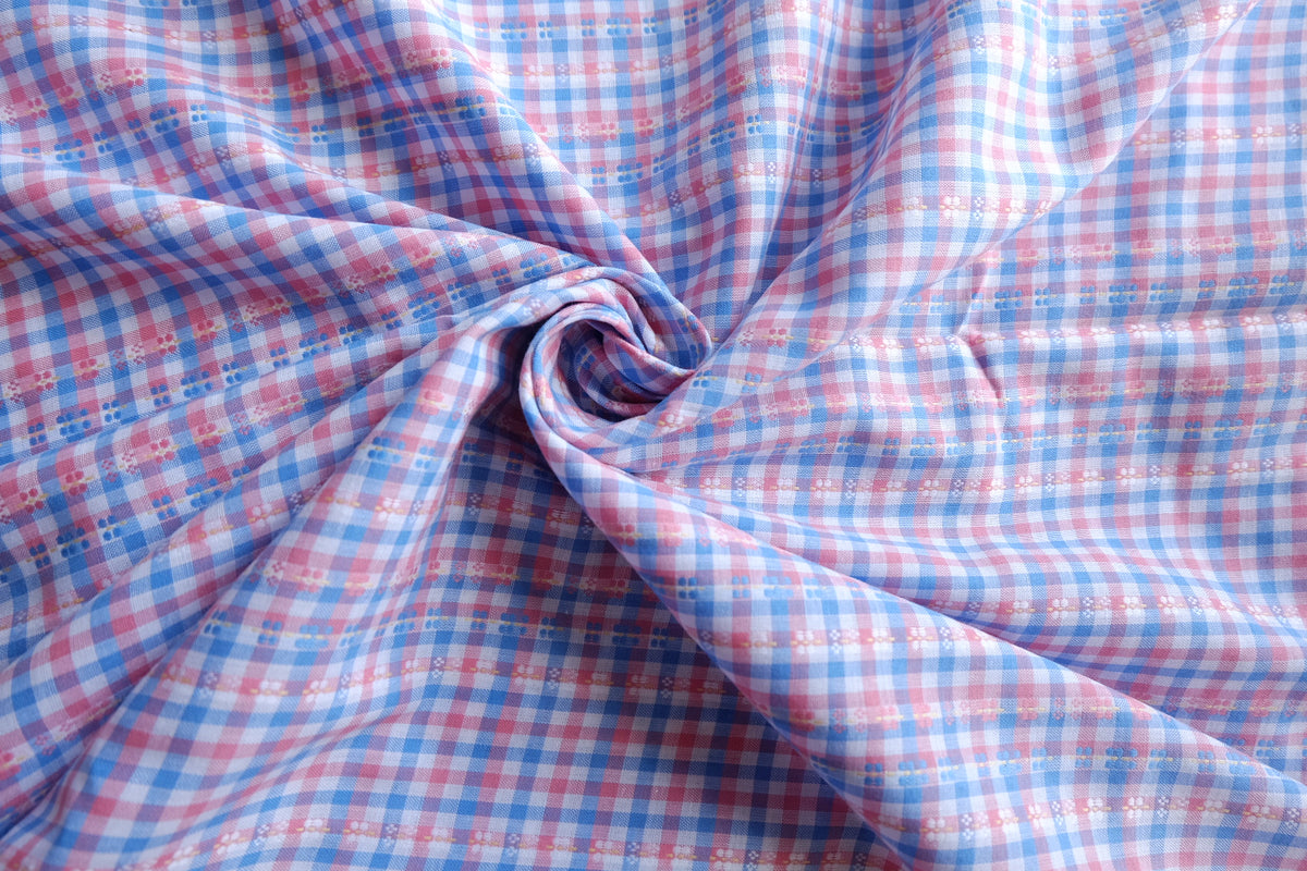 Pastel Plaid Yarn-Dyed Jacquard Cotton – 3.3 yd