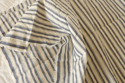 Blue Stripe Openwork Cotton Jacquard – 1.64 yd