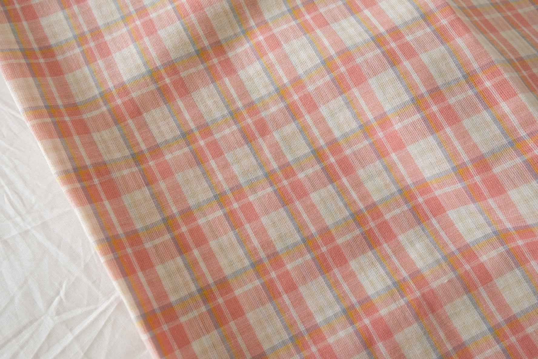 Peach Yarn-Dyed Cotton Plaid — 2.19 yd / 3.28 yd