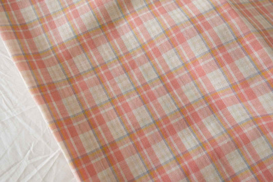 Peach Yarn-Dyed Cotton Plaid — 2.19 yd / 3.28 yd