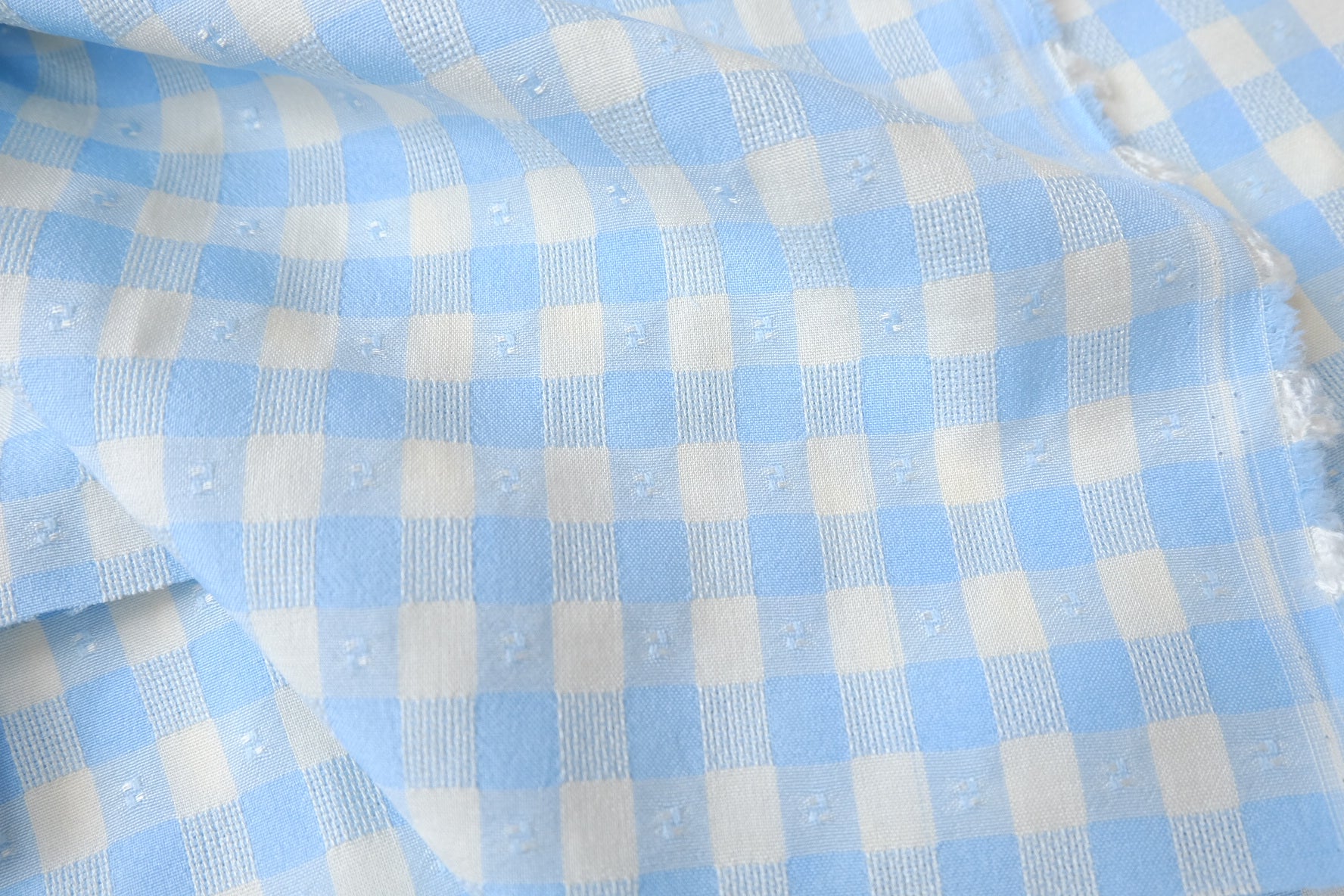Sky Gingham Clip Dot Blend, 2.2 Yards