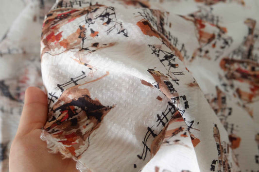Abstract City Print Tencel Ramie Jacquard Fabric – 3.3 yd