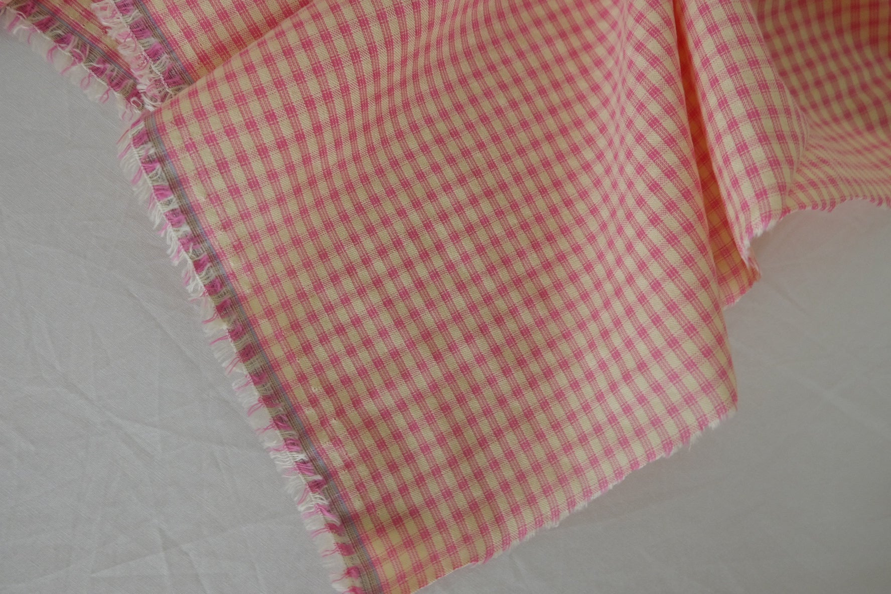 Pink Gingham Yarn Dyed Cotton Fabric – 2.2 yd