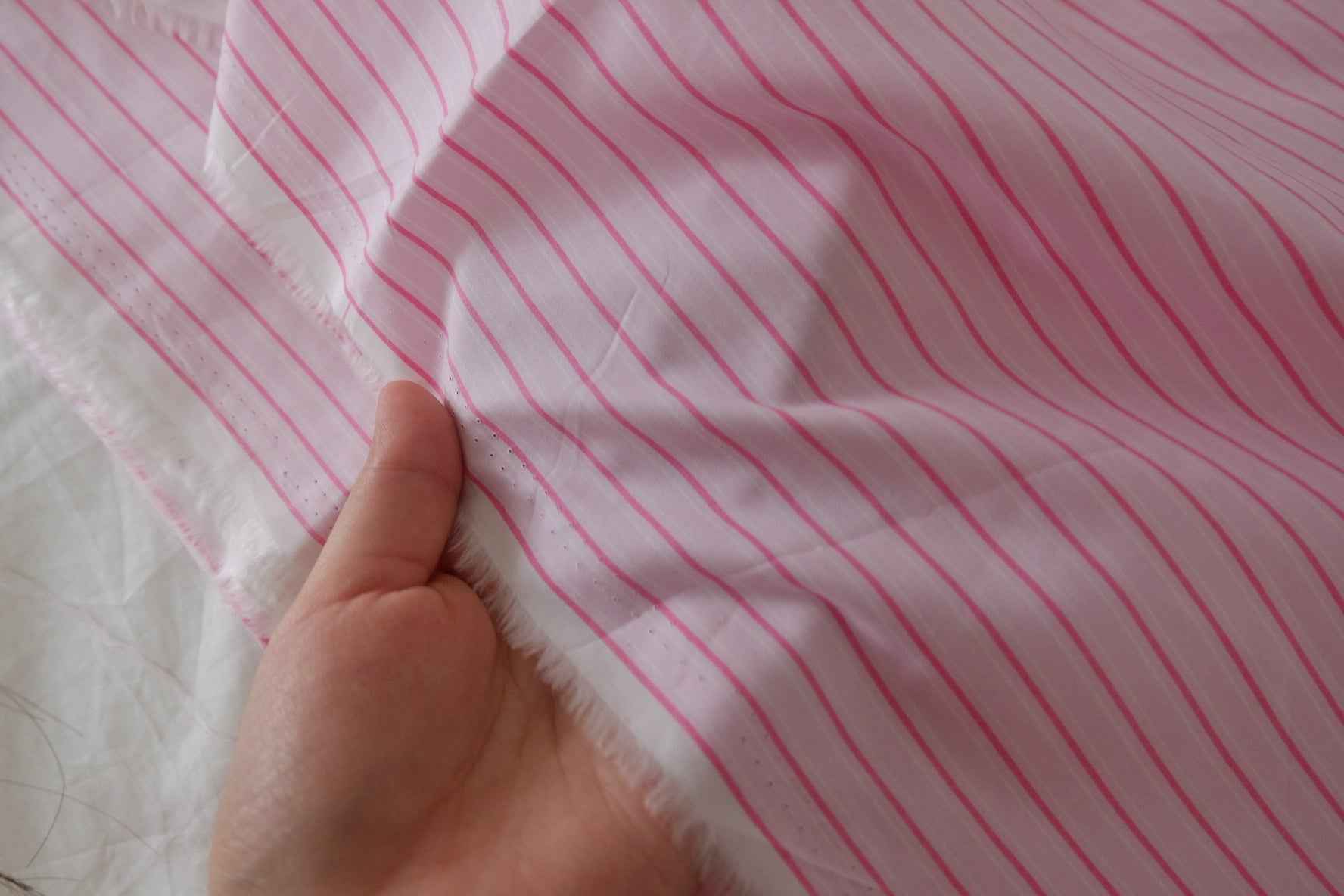 Pink Pinstripe Silky Cotton Poplin – 2.2 yd