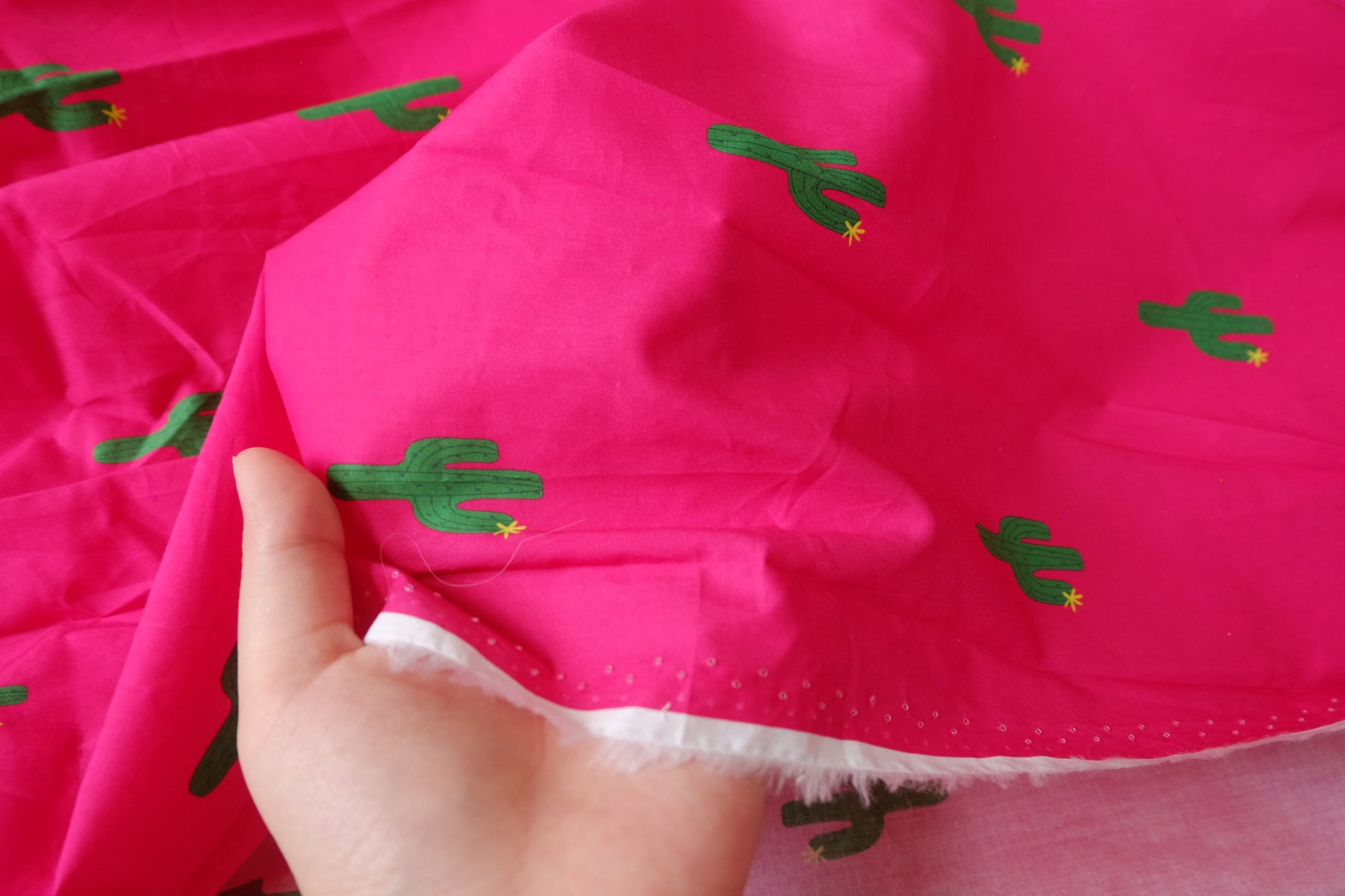 Hot Pink Cactus Crisp Cotton Poplin — 2.73 yd