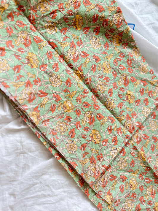 Arts & Crafts Floral Cotton Lawn Fabric — 1.20 yd