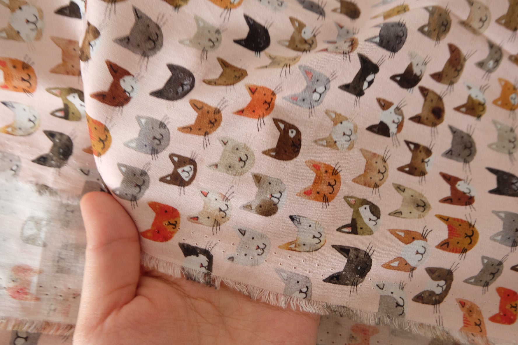 Cat Faces Cotton Lawn — 2.73 yd