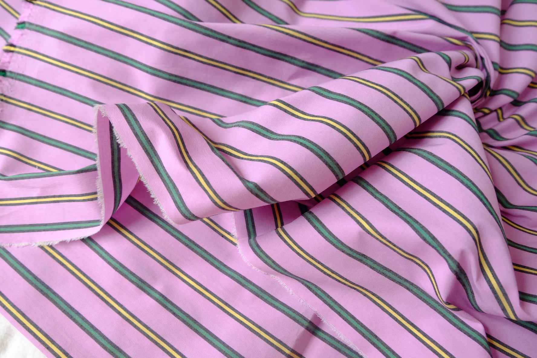 Retro Stripe Cotton Nylon Shirting Fabric - 2.08 Yards