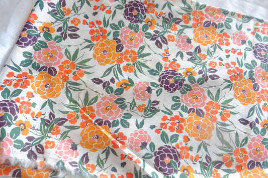 Vintage Garden Cotton Lawn Fabric - 3.83 yd