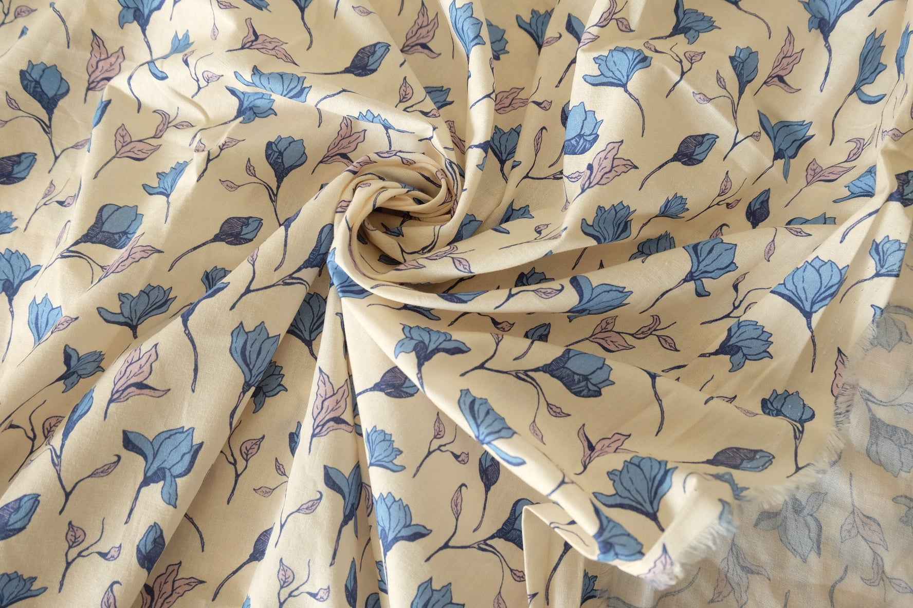 Blue Blossom 60s Cotton Poplin – 3.72 yd