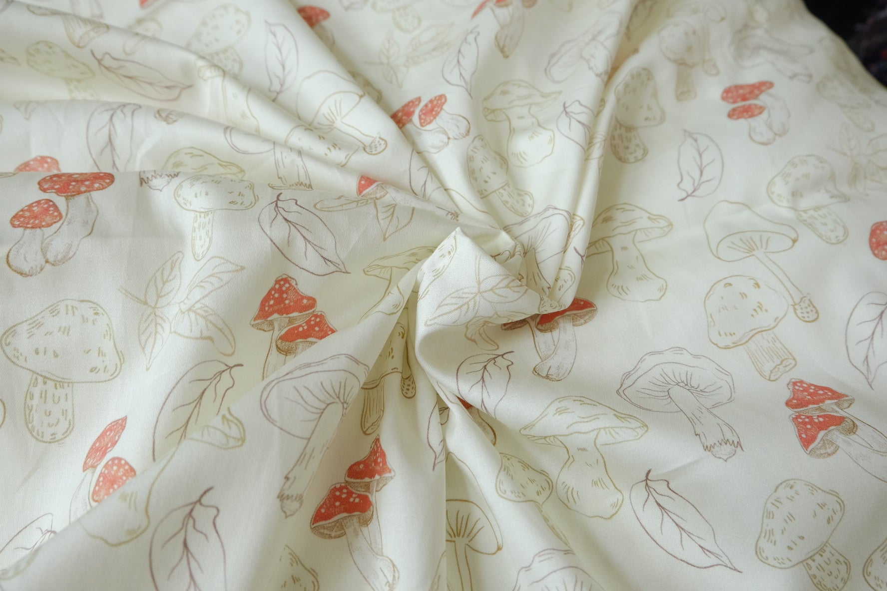 Woodland Mushroom Cotton Sateen, 2.2 Yards