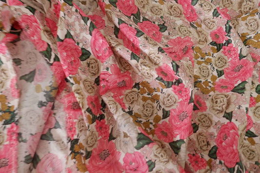 Vintage Coral Rose Cotton Lawn – 2.2 yd