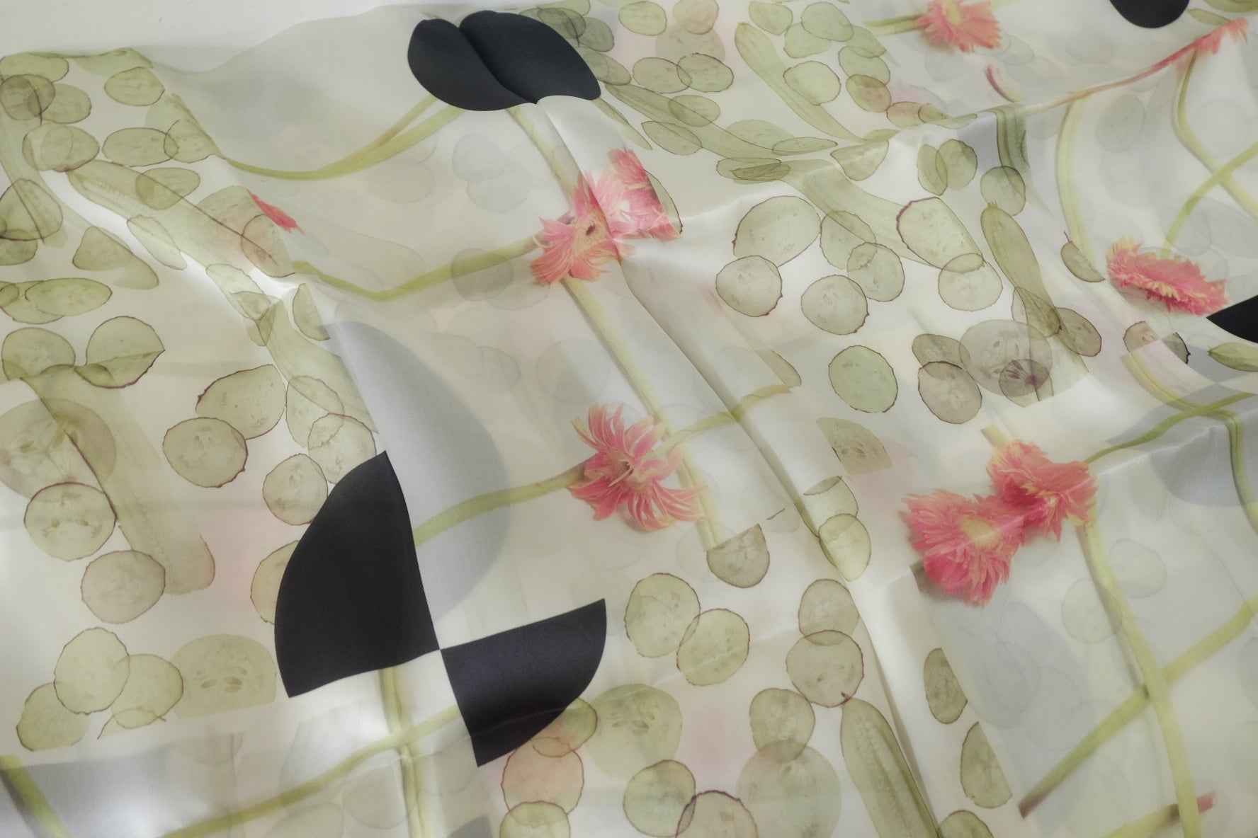 Artful Floral Mulberry Silk Satin – 3 yd