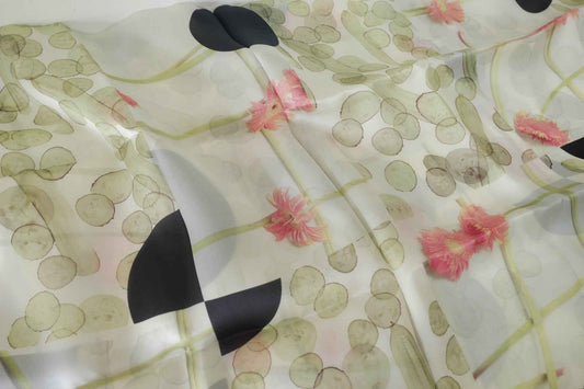 Artful Floral Mulberry Silk Satin – 3 yd
