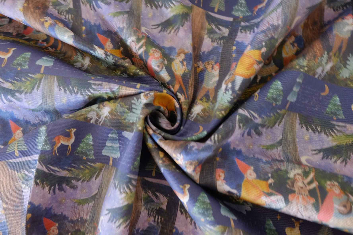 Enchanted Forest Storybook Cotton Twill Fabric – 2.2 yd
