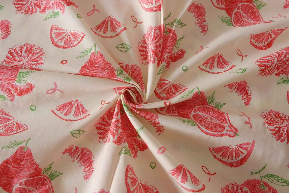 Red Citrus Cotton — 2.19 yd