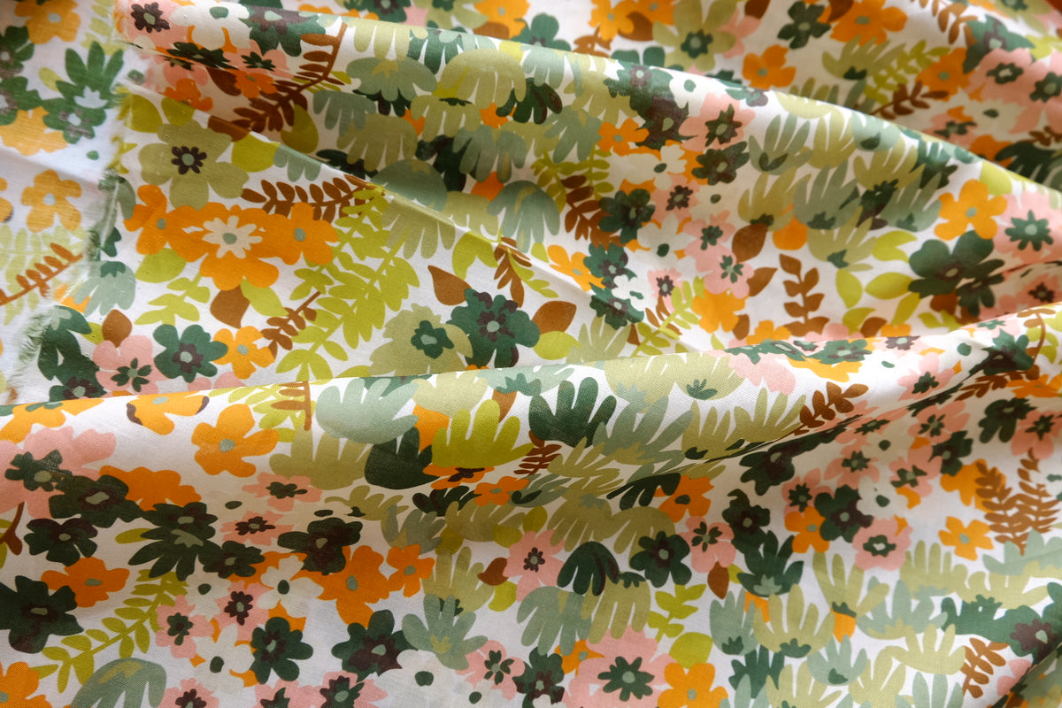 Retro Meadow Cotton Voile – 3.3 yd