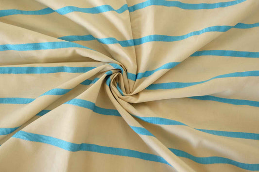 Blue Stripe Yarn-Dyed Cotton Poplin Fabric – 2.2 yd