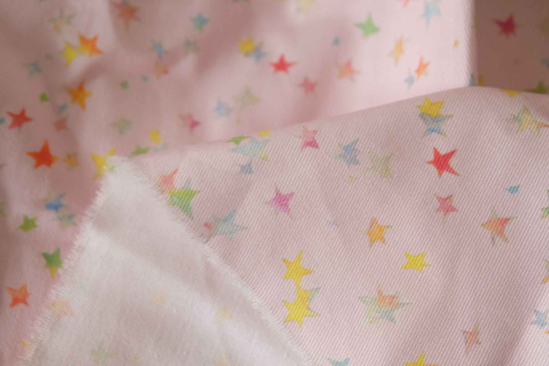 Pink Star Print Cotton Twill Fabric – 1.6 Yards