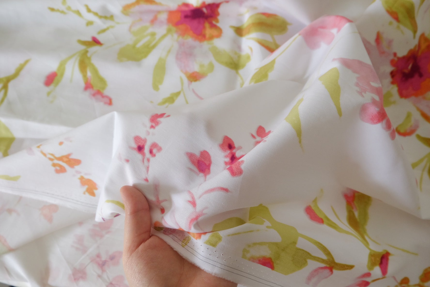 Watercolor Spring Floral Cotton Poplin – 3.3 yd