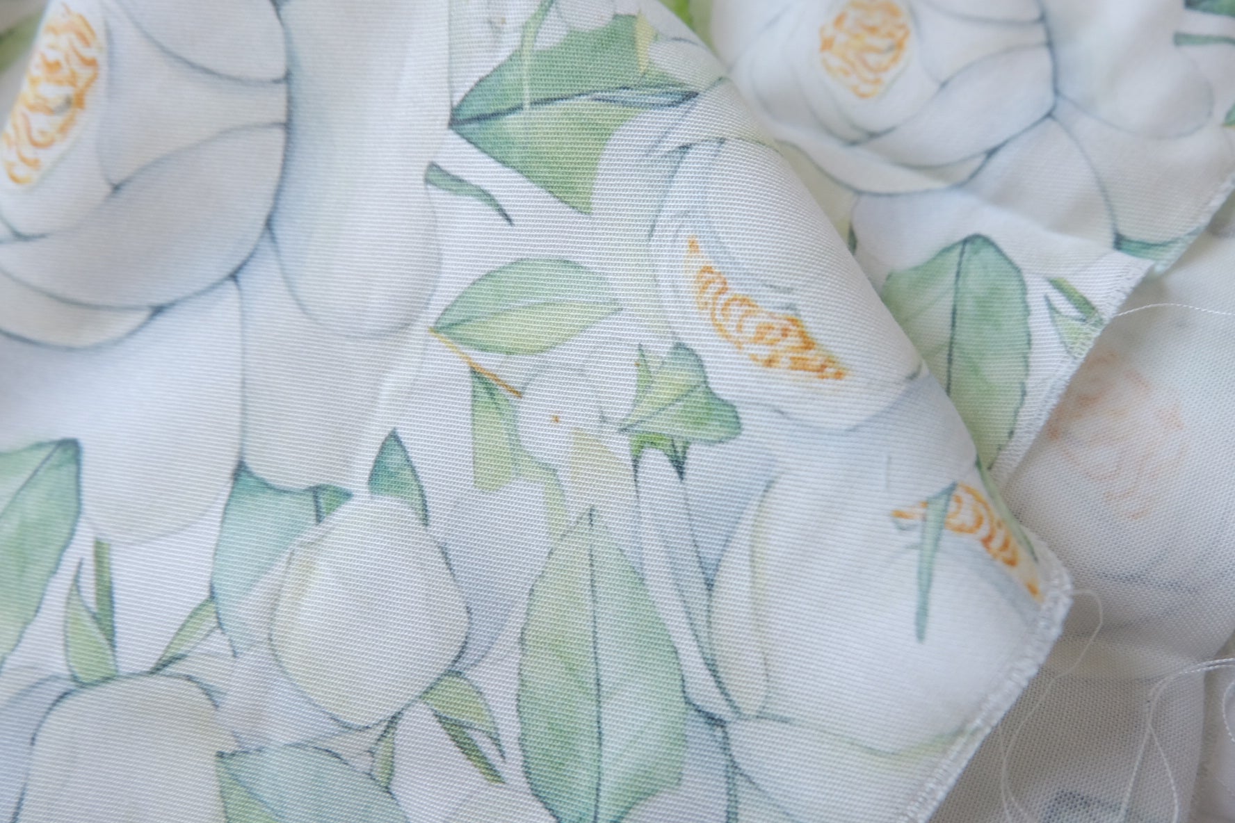 White Camellia Drapey Twill Tencel Fabric - 3.28 yd