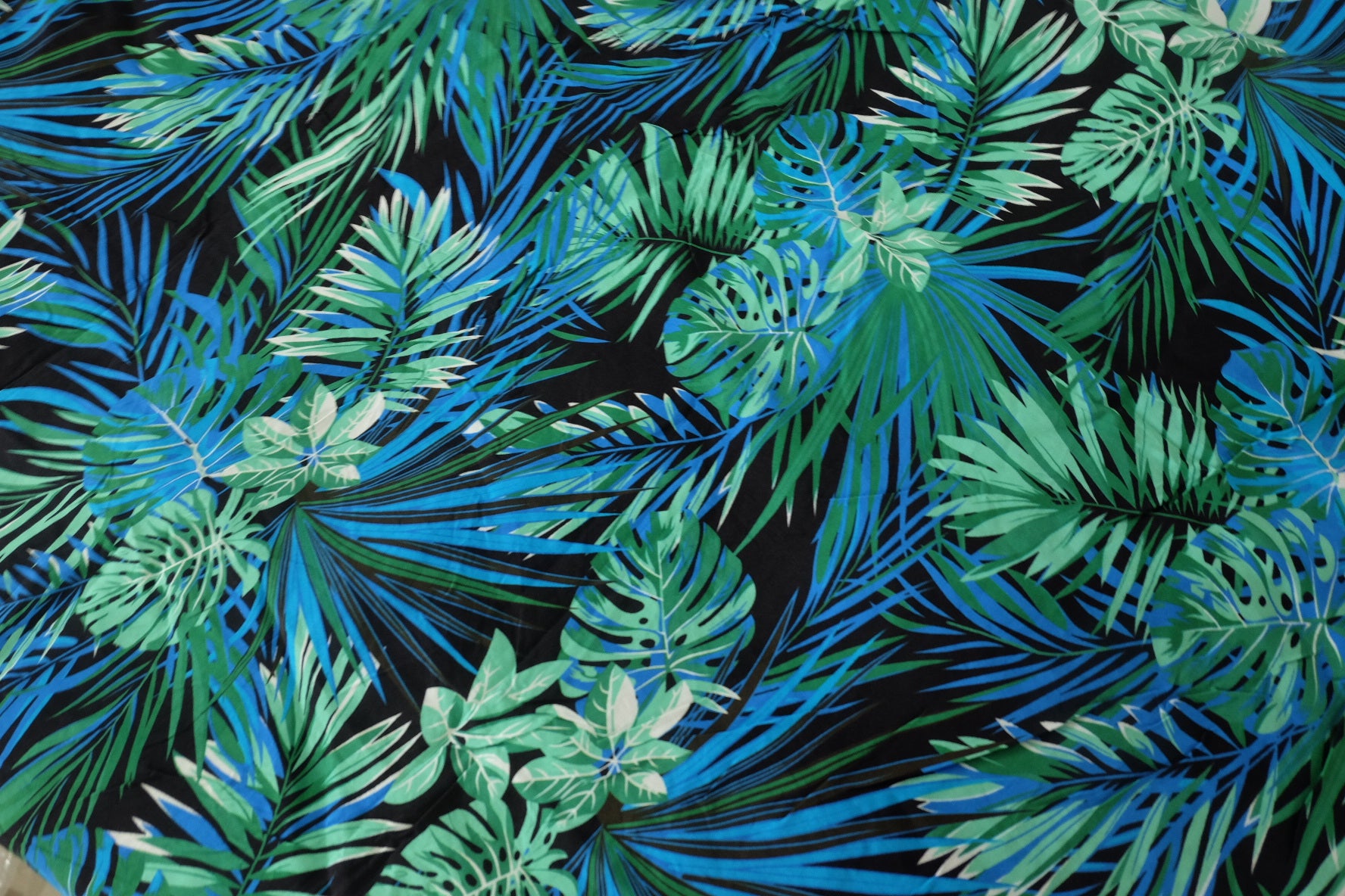 Tropical Leaf Rayon Challis Fabric - 3.8 yd